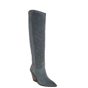 Sam Edelman suede western tall shadt boots in Indigo